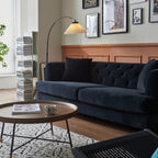 Tribeca Velvet Sofa – 3 Seater | Black