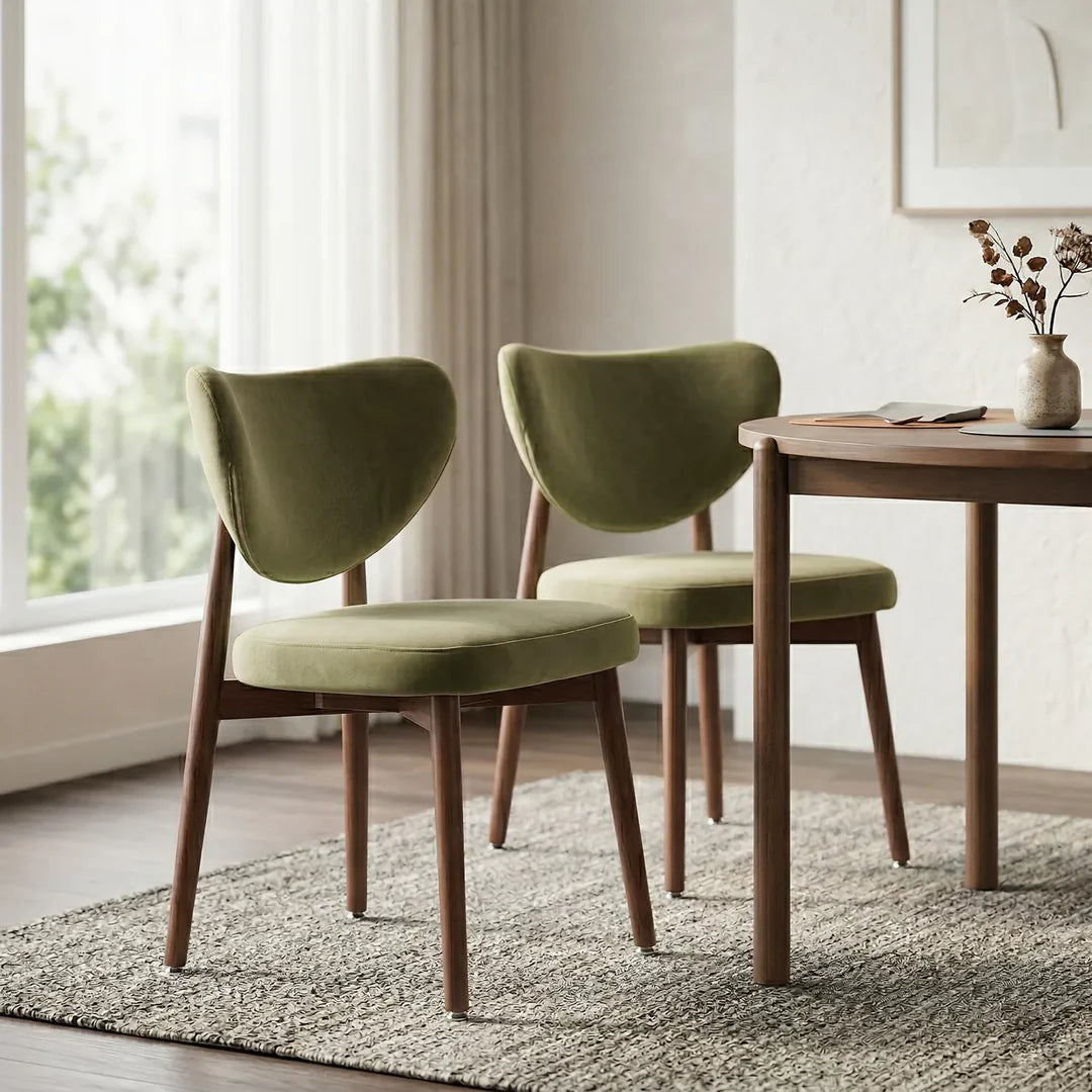 Valen Dining Chairs – Set of 2 | Olive Green