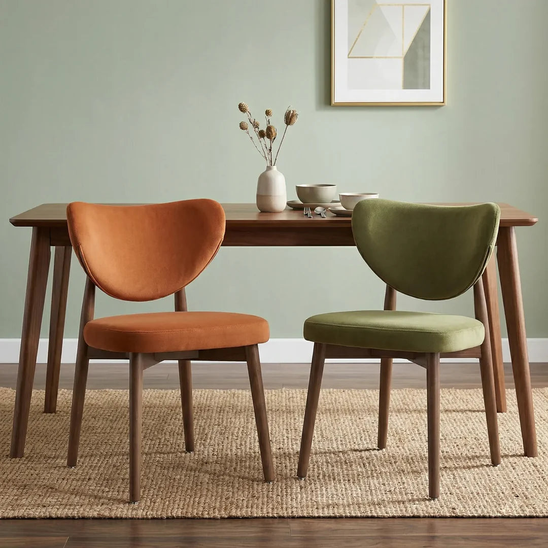 Valen Dining Chairs – Set of 2 | Olive Green
