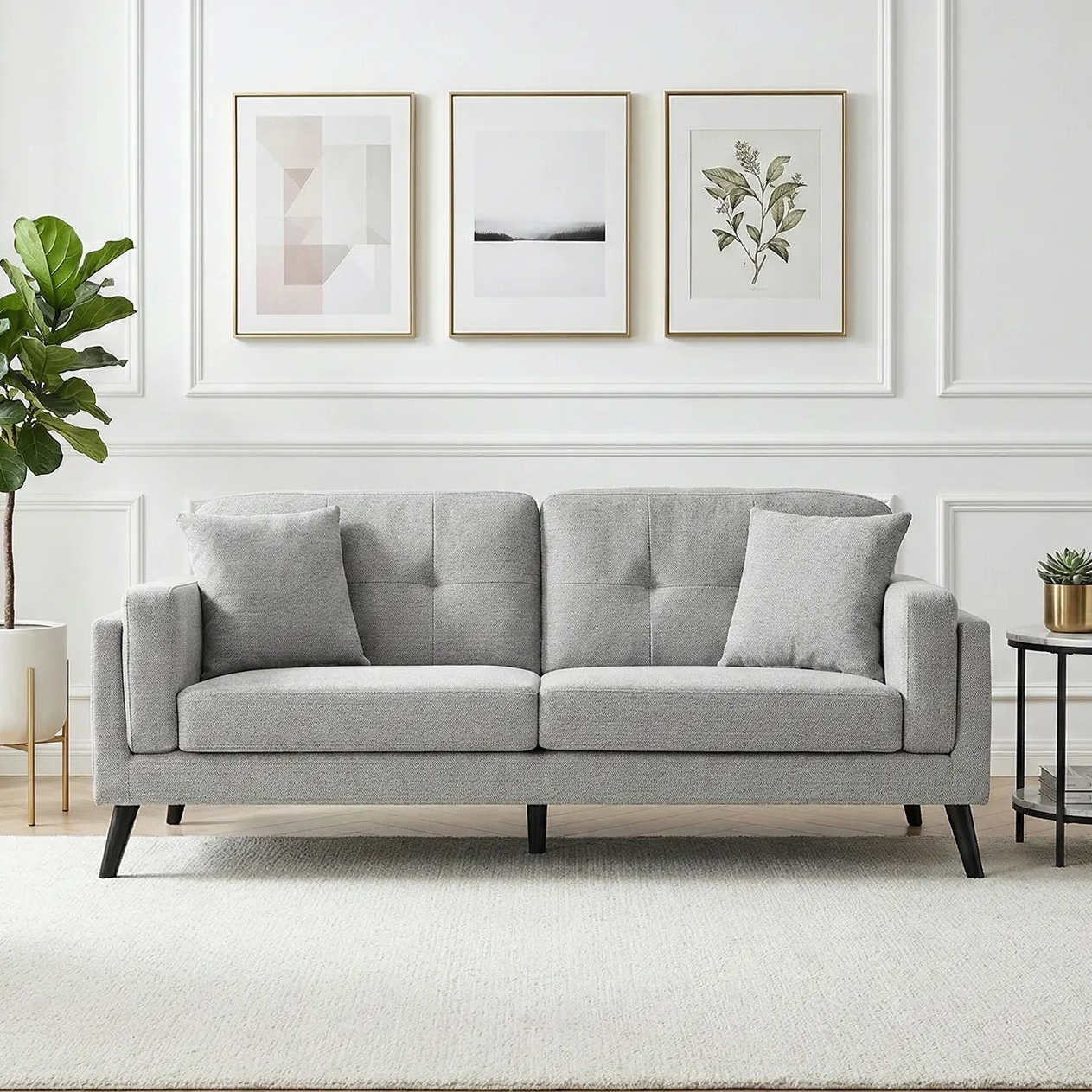 Vedic Sofa – 3 Seater | Dark Grey