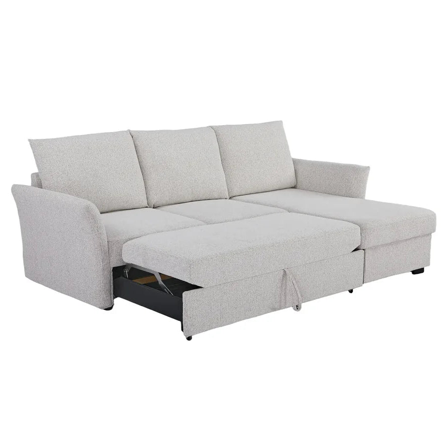 Velin Corner Sofa Bed (Storage) – 3 Seater | Beige