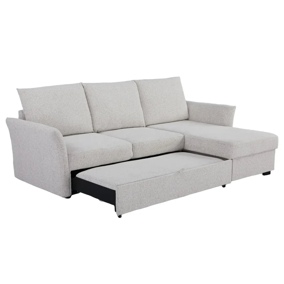 Velin Corner Sofa Bed (Storage) – 3 Seater | Beige
