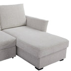 Velin Corner Sofa Bed (Storage) – 3 Seater | Beige