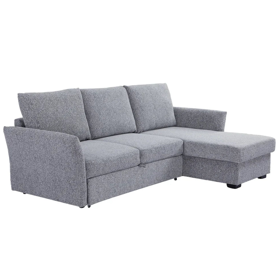 Velin Corner Sofa Bed (Storage) – 3 Seater | Dark Grey