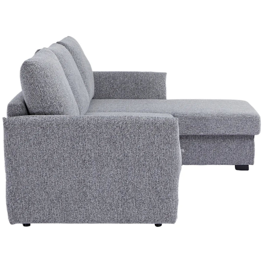Gray sectional sofa on a white background