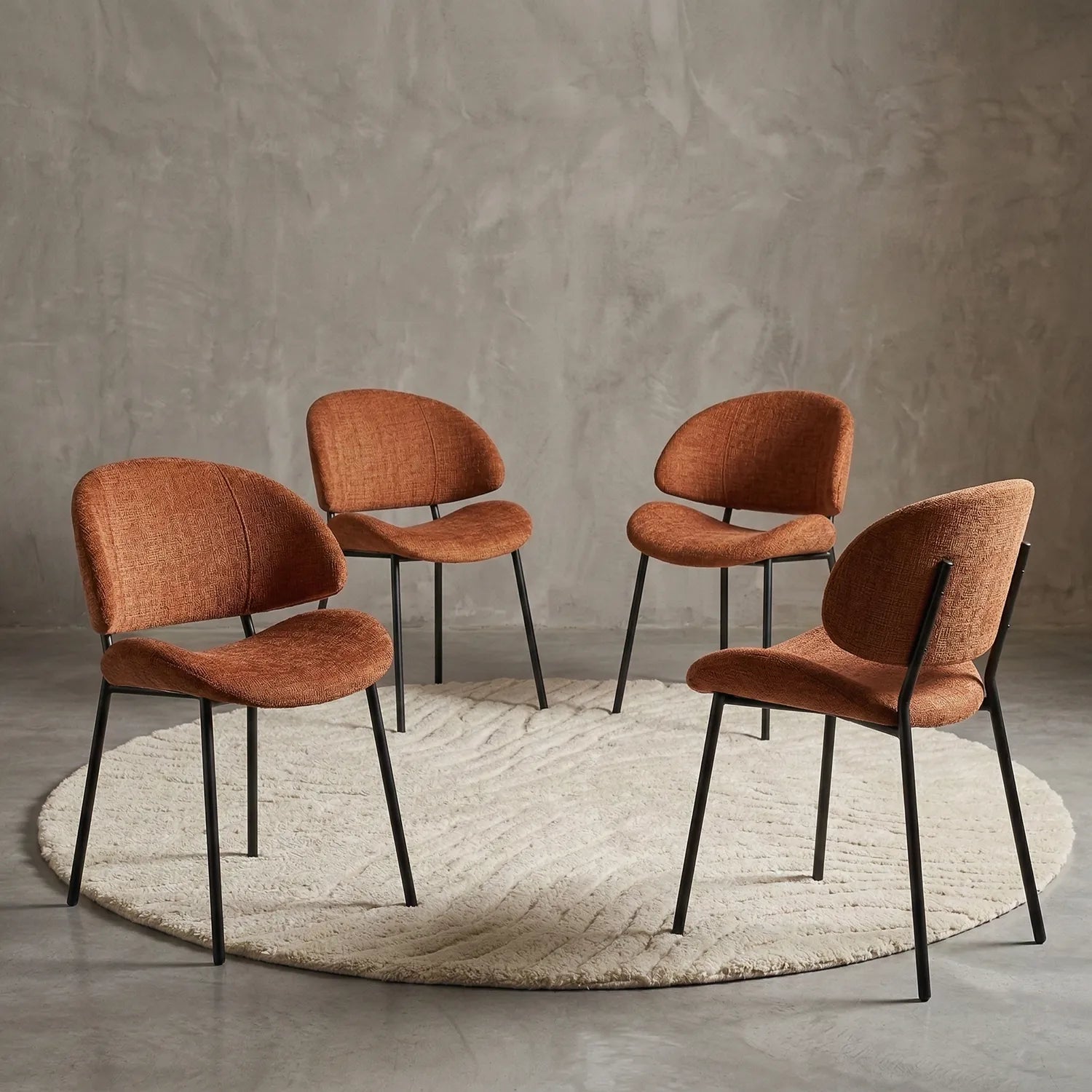 Wexley Dining Chairs – Set of 4 - Burnt Orange