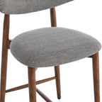 Wisby Bar Stool – Grey Fabric | Walnut Finish