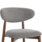 Wisby Bar Stool – Grey Fabric | Walnut Finish