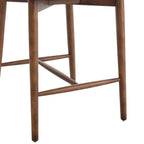 Wisby Bar Stool – Grey Fabric | Walnut Finish