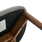 Wisby Bar Stool – Grey Fabric | Walnut Finish