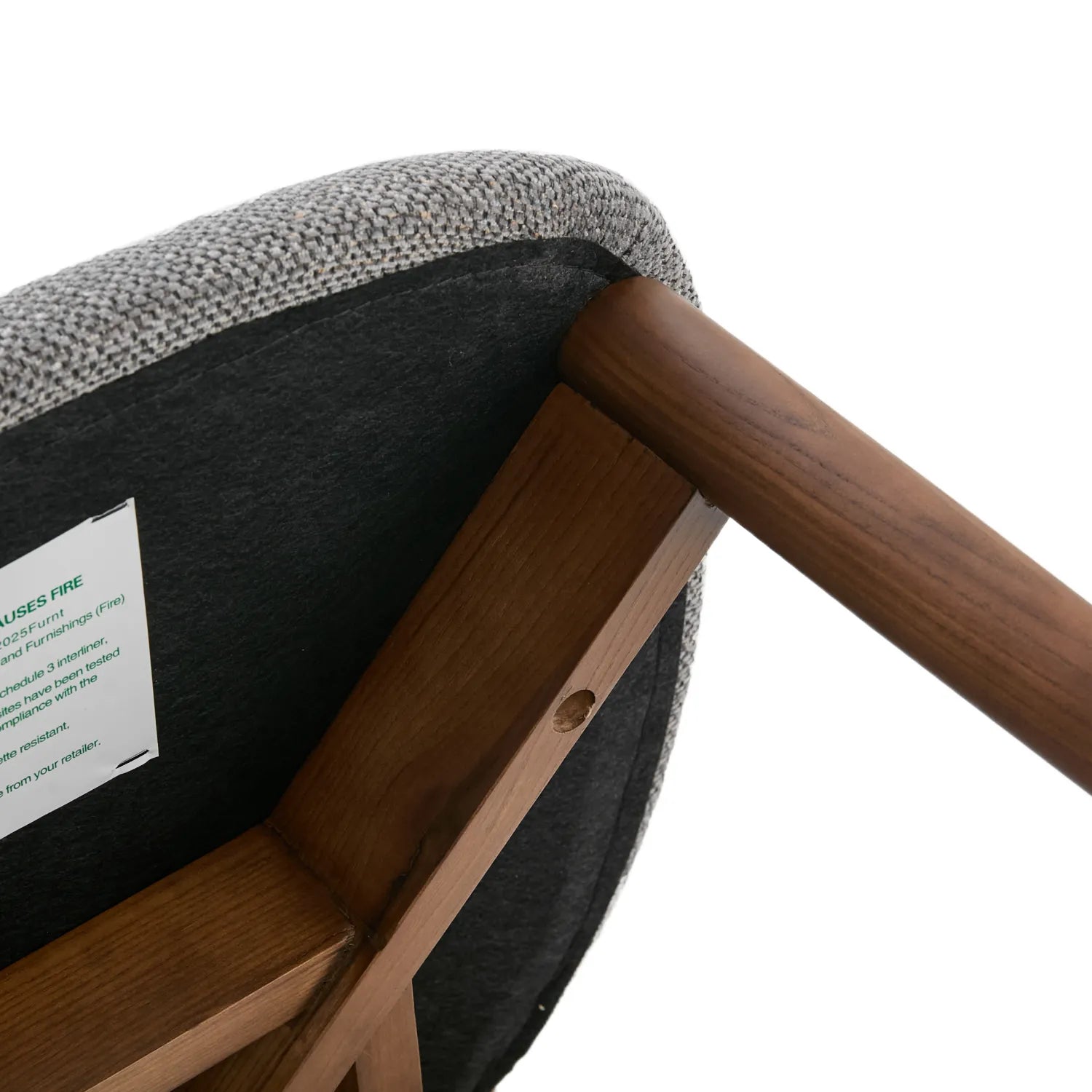 Wisby Bar Stool – Grey Fabric | Walnut Finish