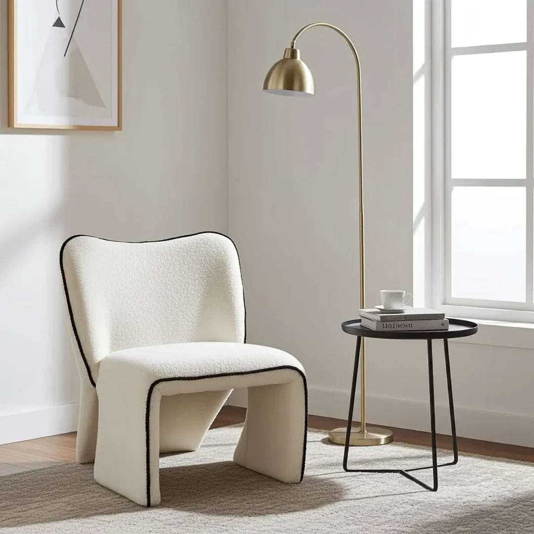 Zola Accent Chair – Sherpa Fleece | White