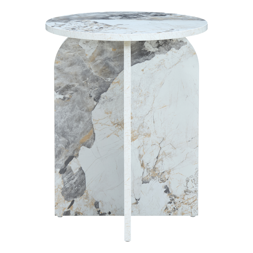 Arco Side Table – White Marble | Round