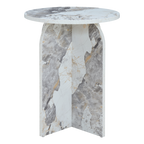 Arco Side Table – White Marble | Round