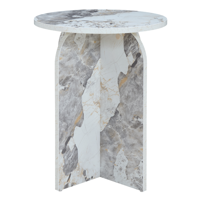 Arco Side Table – White Marble | Round