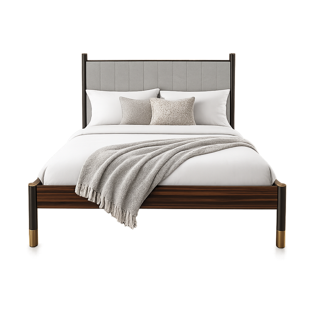 Bali Bedframe – Ebony | Grey Weave