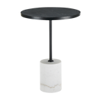 Basil Lamp Table – White Marble Top | Round
