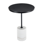 Basil Lamp Table – White Marble Top | Round