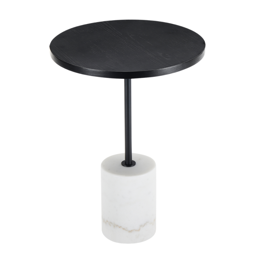 Basil Lamp Table – White Marble Top | Round