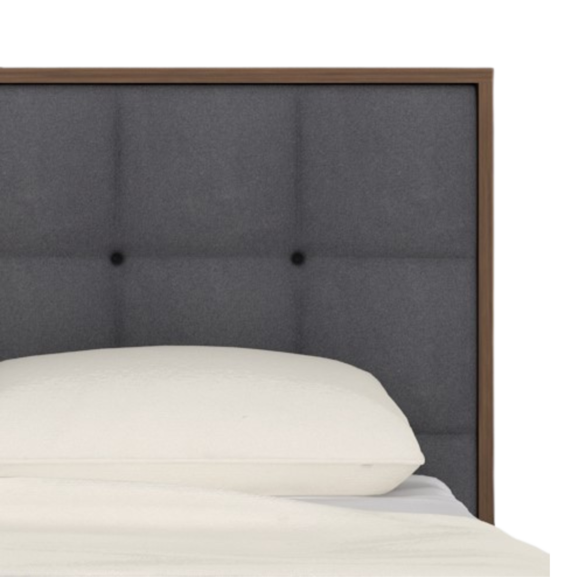Calla Bedframe – Grey Weave | Walnut