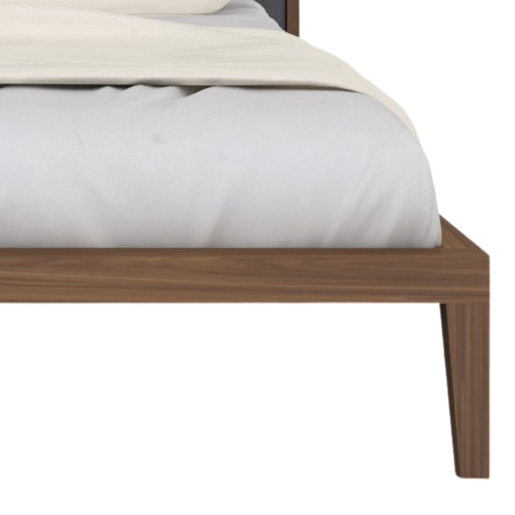 Calla Bedframe – Grey Weave | Walnut