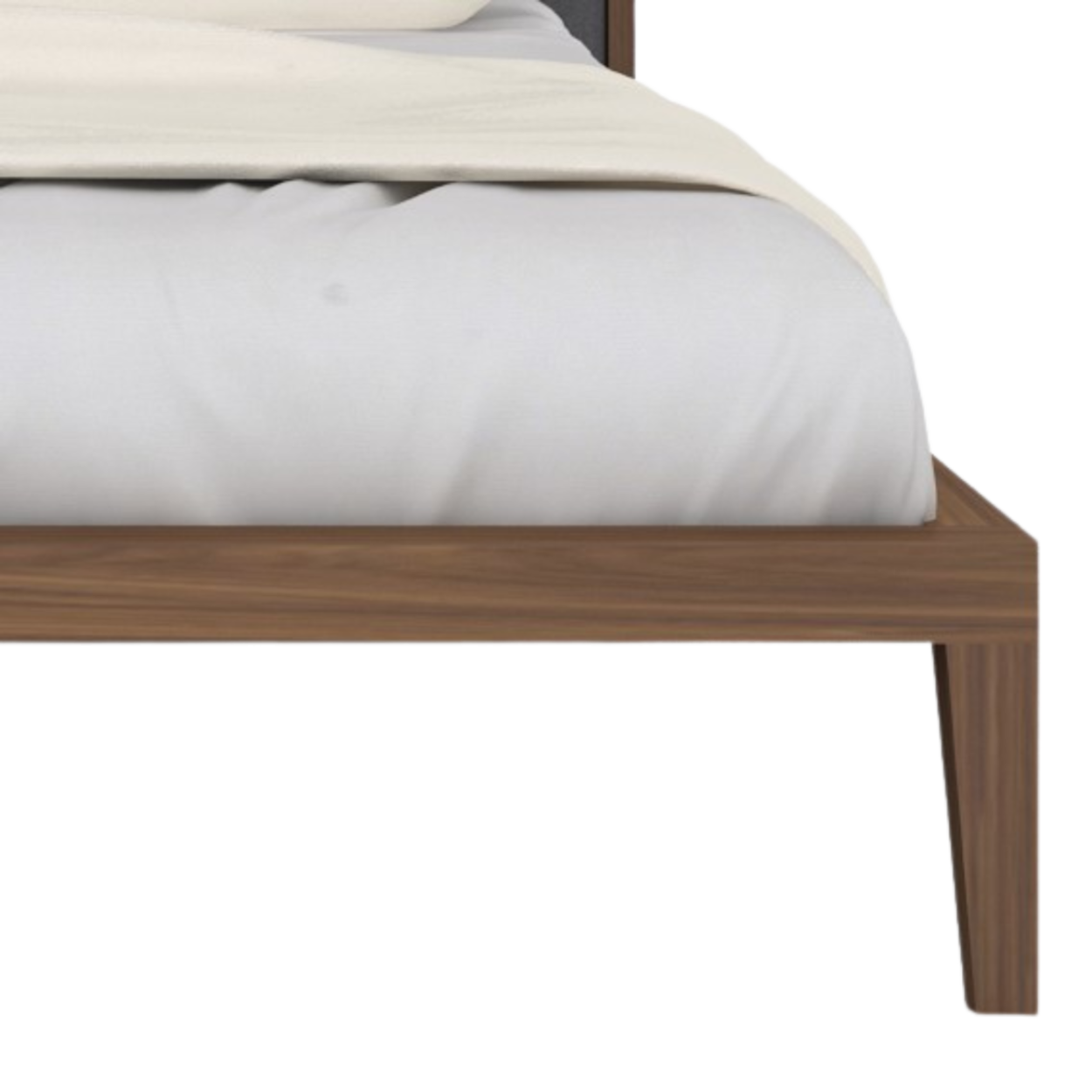 Calla Bedframe – Grey Weave | Walnut