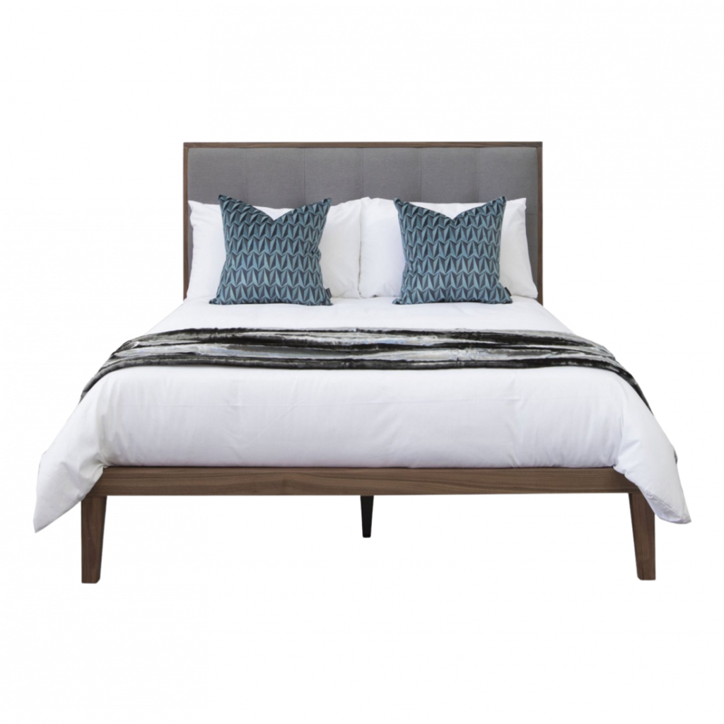 Calla Bedframe – Grey Weave | Walnut