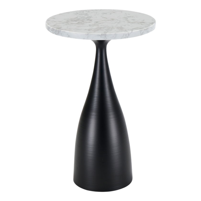 Hazel Lamp Table – White Marble Top | Round