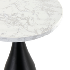 Hazel Lamp Table – White Marble Top | Round