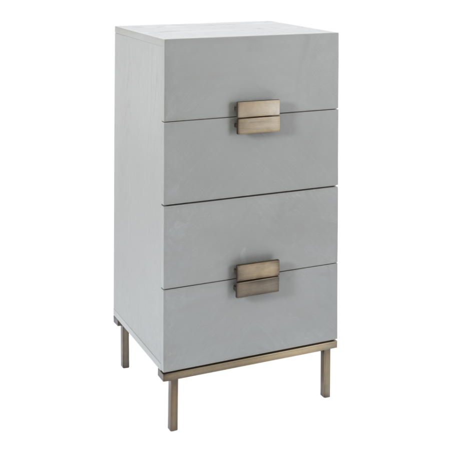 Lilly Tallboy – Grey | 4 Drawer