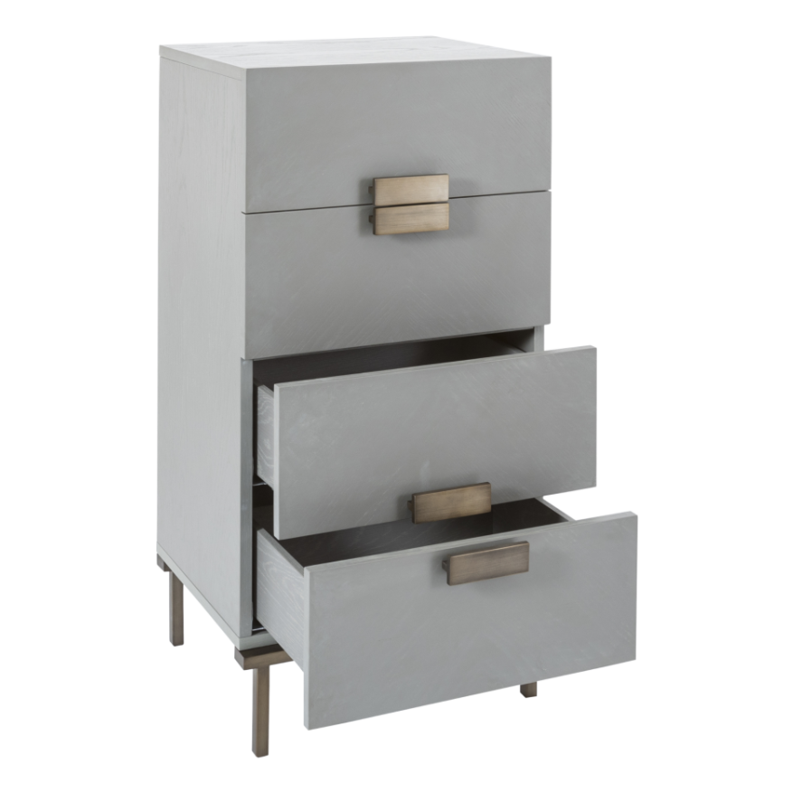 Lilly Tallboy – Grey | 4 Drawer