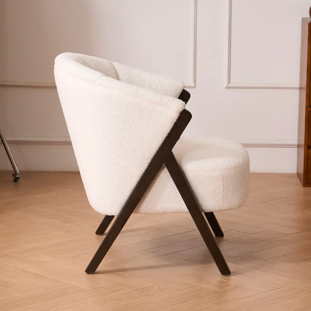 Nico Accent Chair – Sherpa Fleece | White