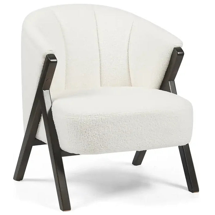 Nico Accent Chair – Sherpa Fleece | White