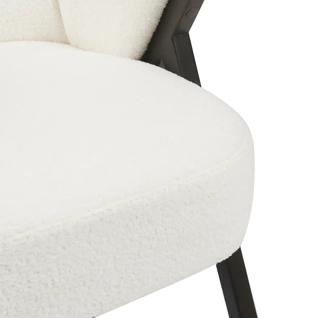 Nico Accent Chair – Sherpa Fleece | White