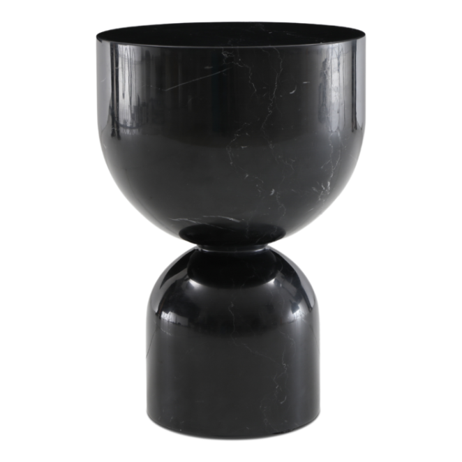 Pepper Lamp Table – Black Marble | Round