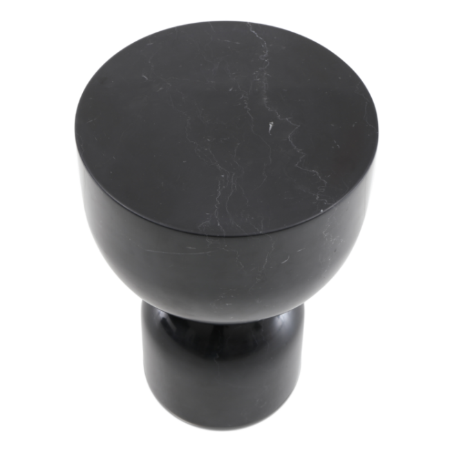 Pepper Lamp Table – Black Marble | Round