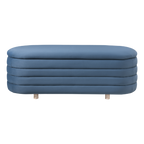 Ripple Ottoman – Blue | Velvet