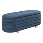 Ripple Ottoman – Blue | Velvet