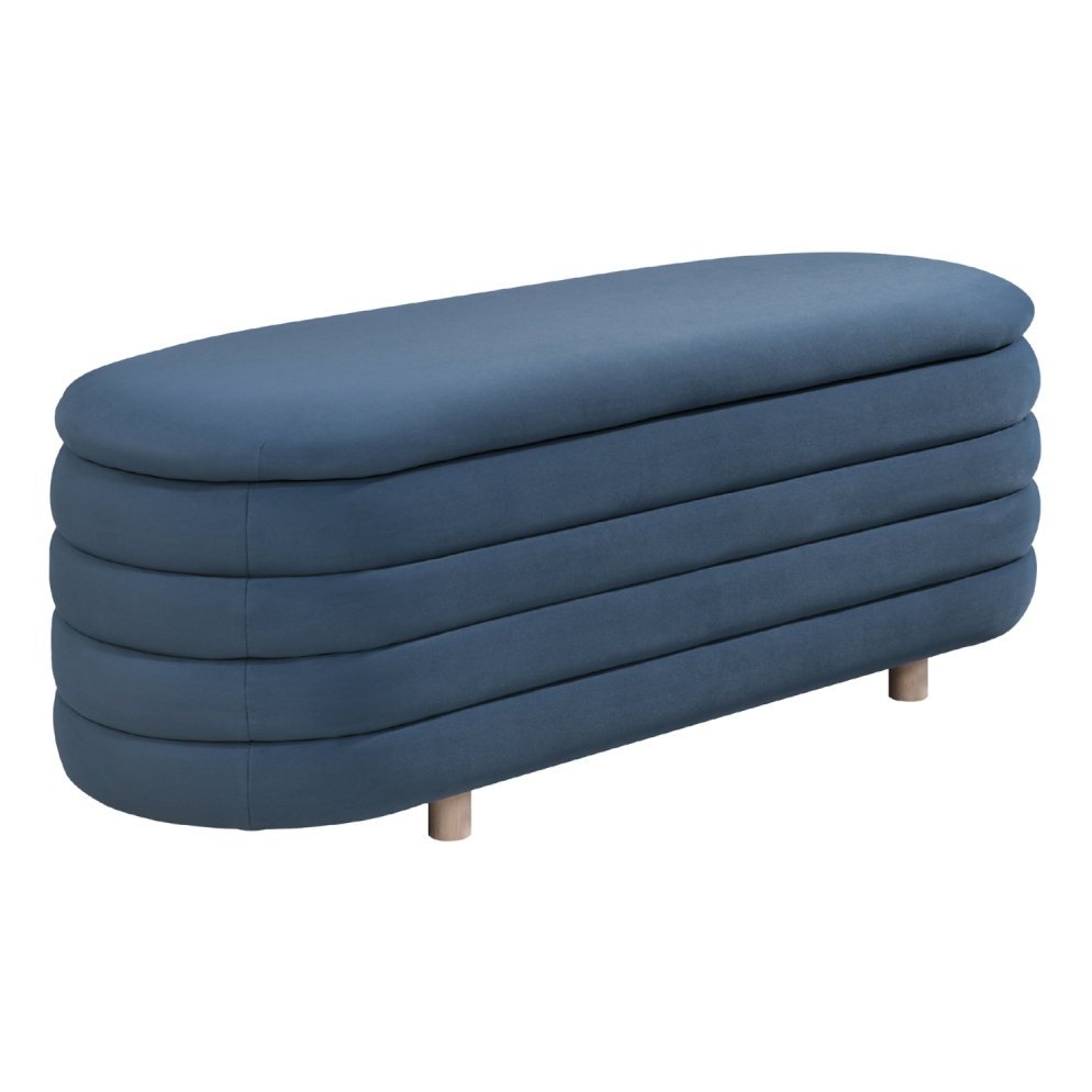 Ripple Ottoman – Blue | Velvet