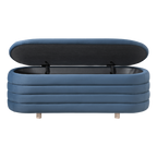 Ripple Ottoman – Blue | Velvet