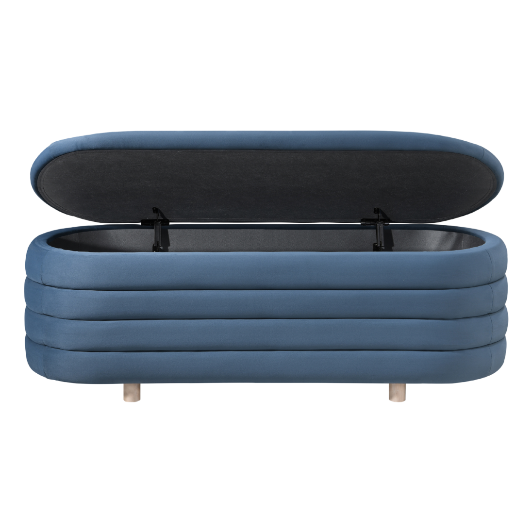 Ripple Ottoman – Blue | Velvet