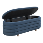 Ripple Ottoman – Blue | Velvet