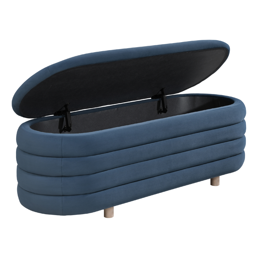 Ripple Ottoman – Blue | Velvet