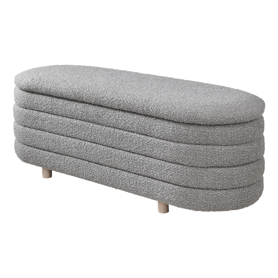 Ripple Ottoman – Dove | Velvet
