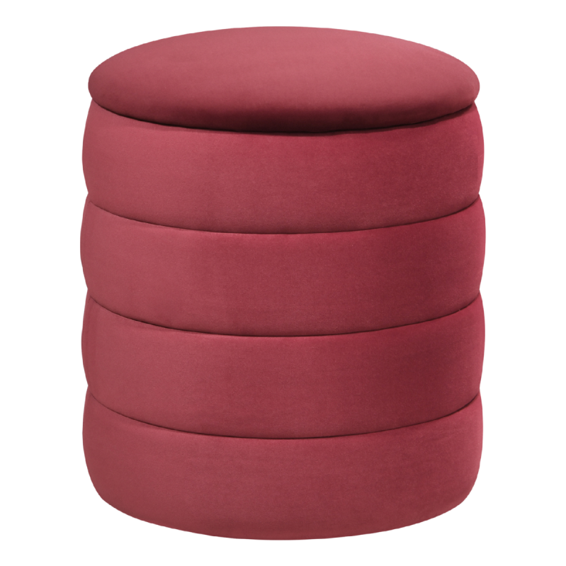 Ripple Ribbed Stool – Wine | Velvet