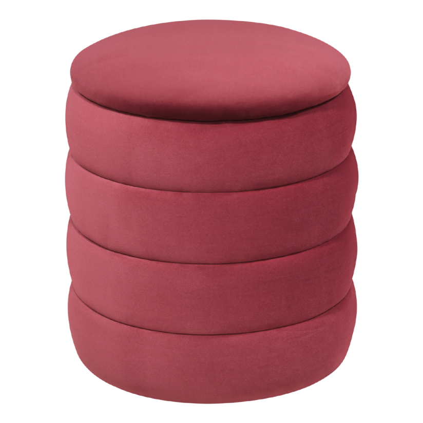 Ripple Ribbed Stool – Wine | Velvet