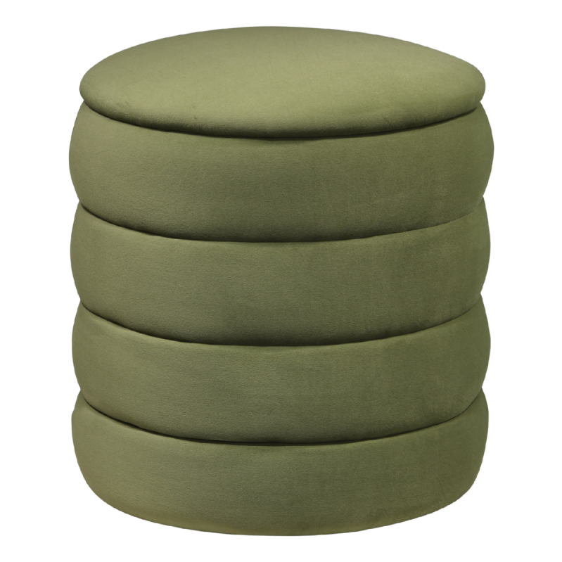 Ripple Ribbed Stool – Olive | Velvet