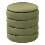 Ripple Ribbed Stool – Olive | Velvet