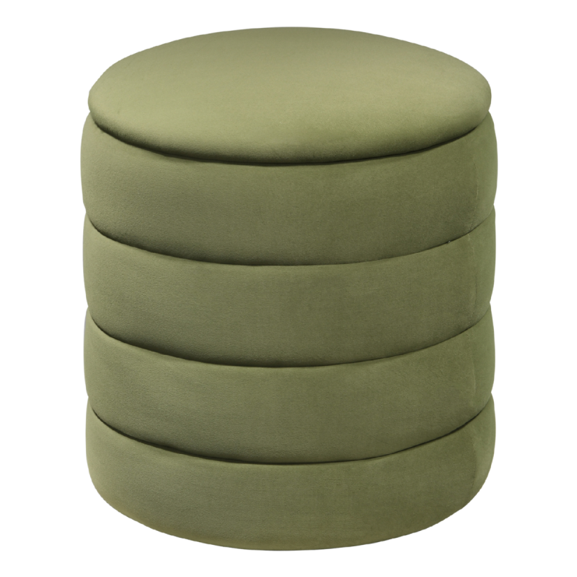Ripple Ribbed Stool – Olive | Velvet