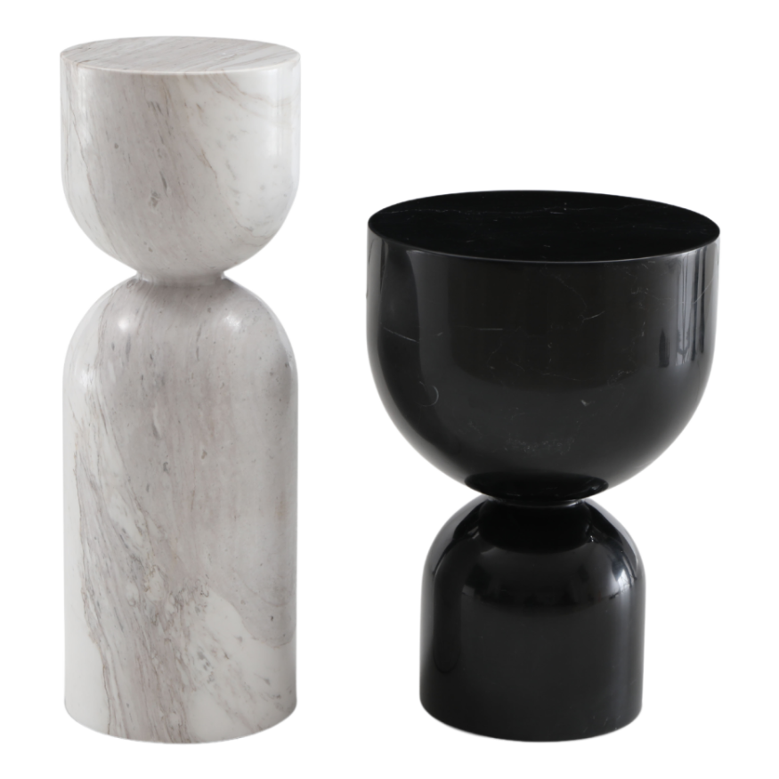 Salt Lamp Table – White Marble | Round